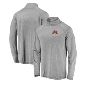NWT Minnesota Golden Gophers Fanatics Raglan Lite weight 1/4” Top - Gray 2XL